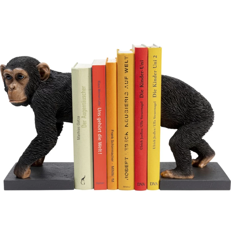 KARE Design Modern Bookend Set - Playful Chimp Bookends (2-Piece) for Stylish Shelves