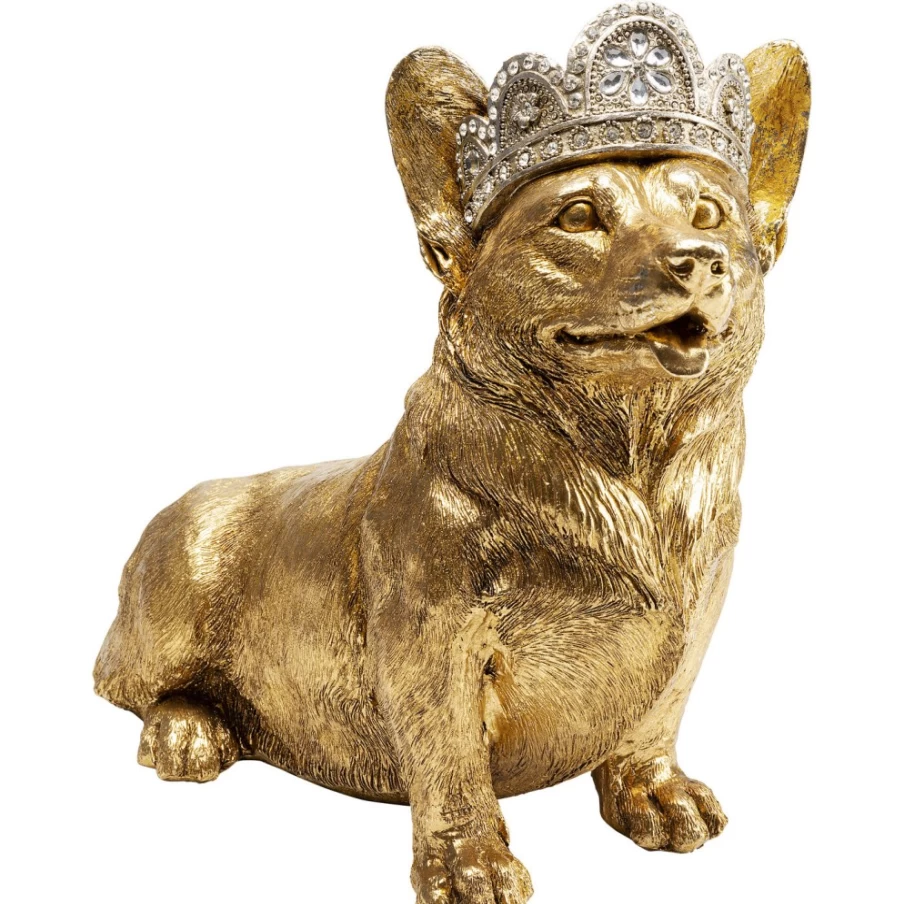 KARE Design Royal Sitting Corgi Decorative Figurine - Handcrafted Home Decor Statue