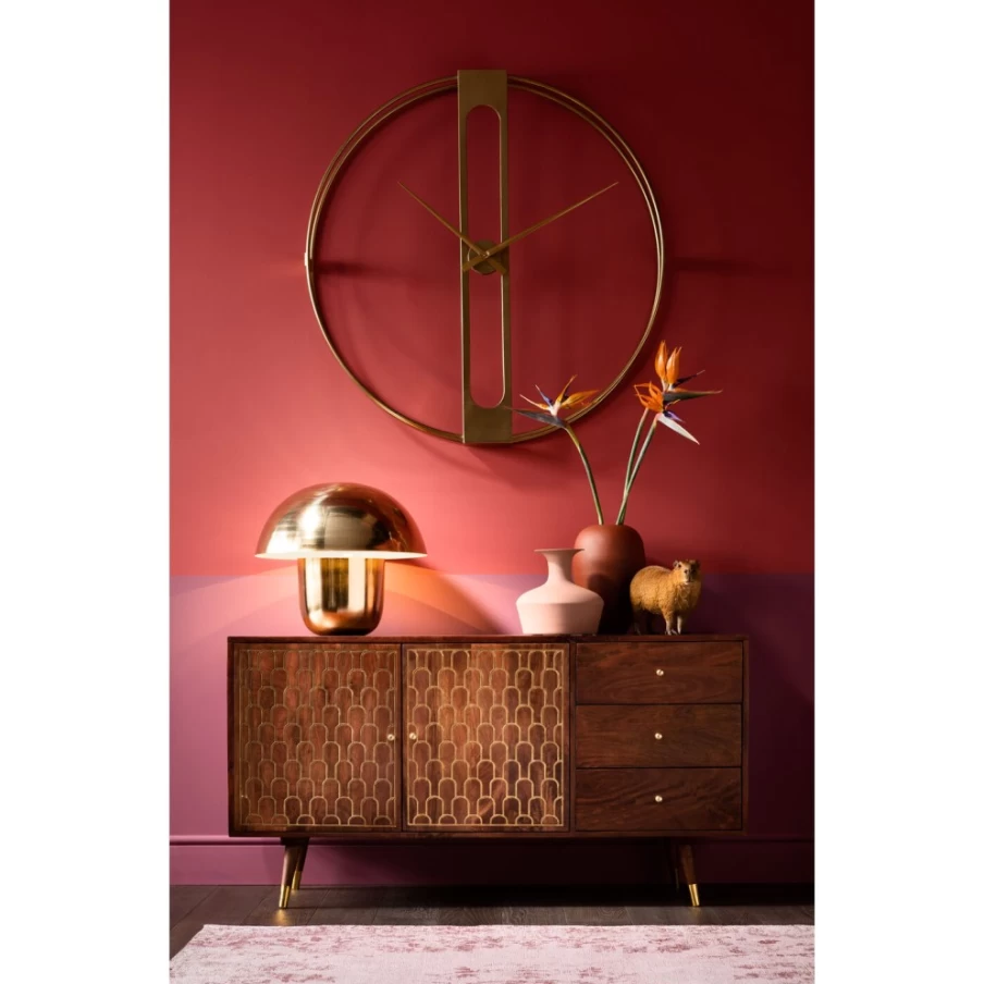 "KARE Design Modern Gold Wall Clock Clip O107Cm - Stylish Round Decorative Clock for Home & Office"