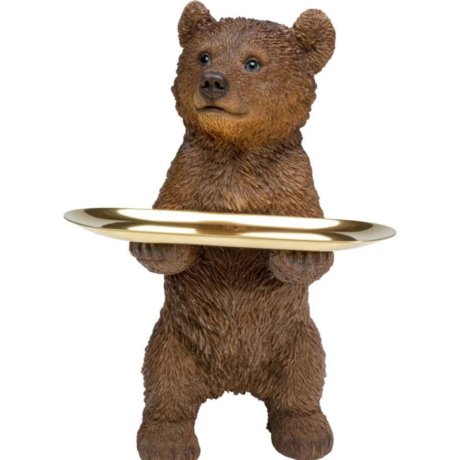 KARE Design Standing Bear Butler Decor Figurine - 35cm Tall Animal Sculpture for Home & Garden