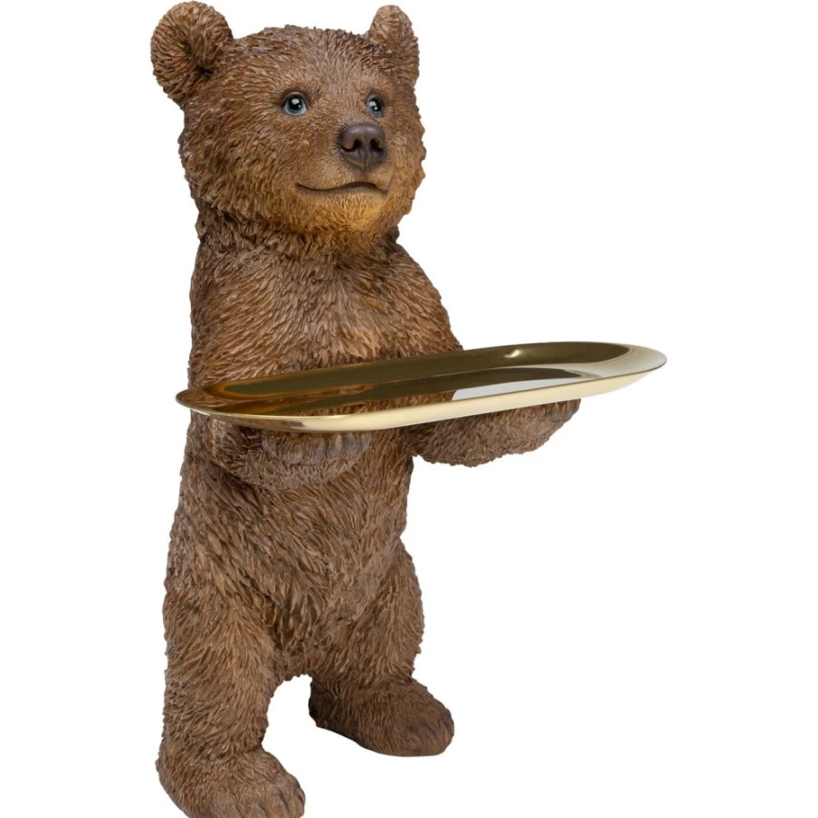 KARE Design Standing Bear Butler Decor Figurine - 35cm Tall Animal Sculpture for Home & Garden