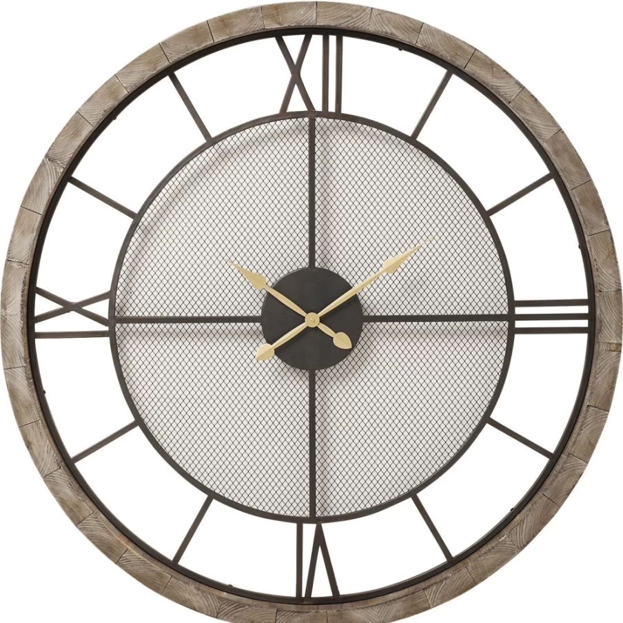 "KARE Design Modern Wall Clock Village O121Cm - Large Decorative Round Clock for Living Room & Office"