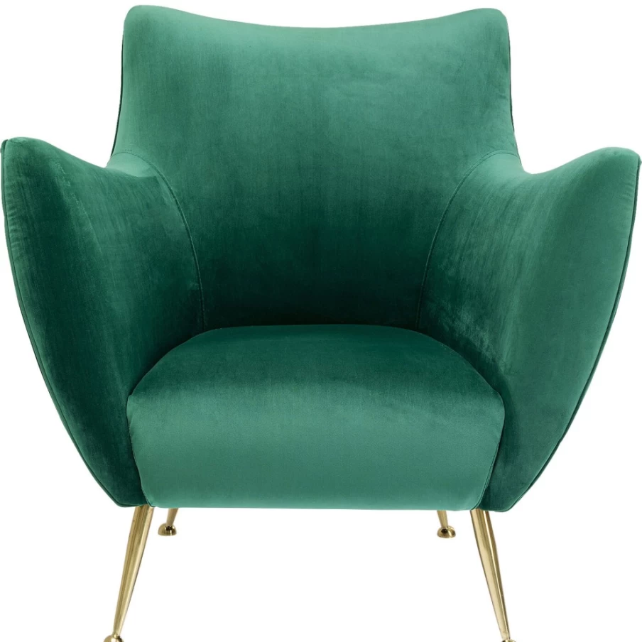 "KARE Design Modern Goldfinger Green Armchair – Stylish Accent Chair for Living Room"