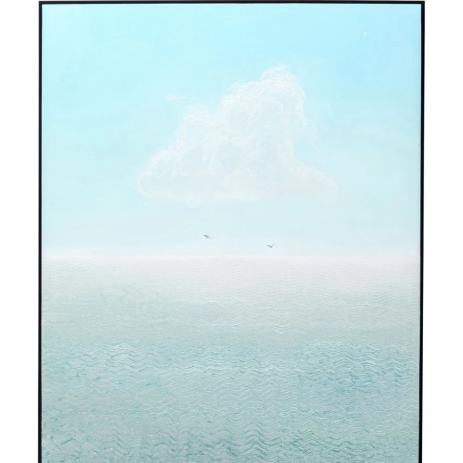 "KARE Design Modern Framed Ocean View Wall Art - 100x120cm Coastal Beach Print for Living Room Decor"