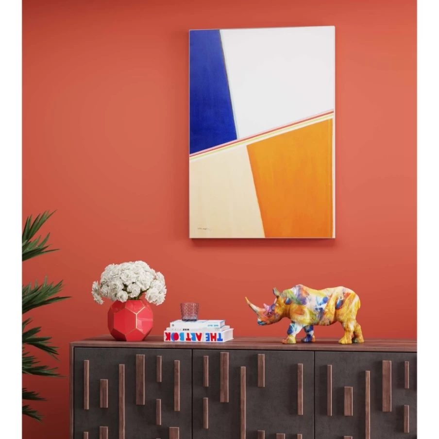 KARE Design Modern Colored Rhino Decor Figurine - 17cm Handmade Animal Statue for Home & Gift