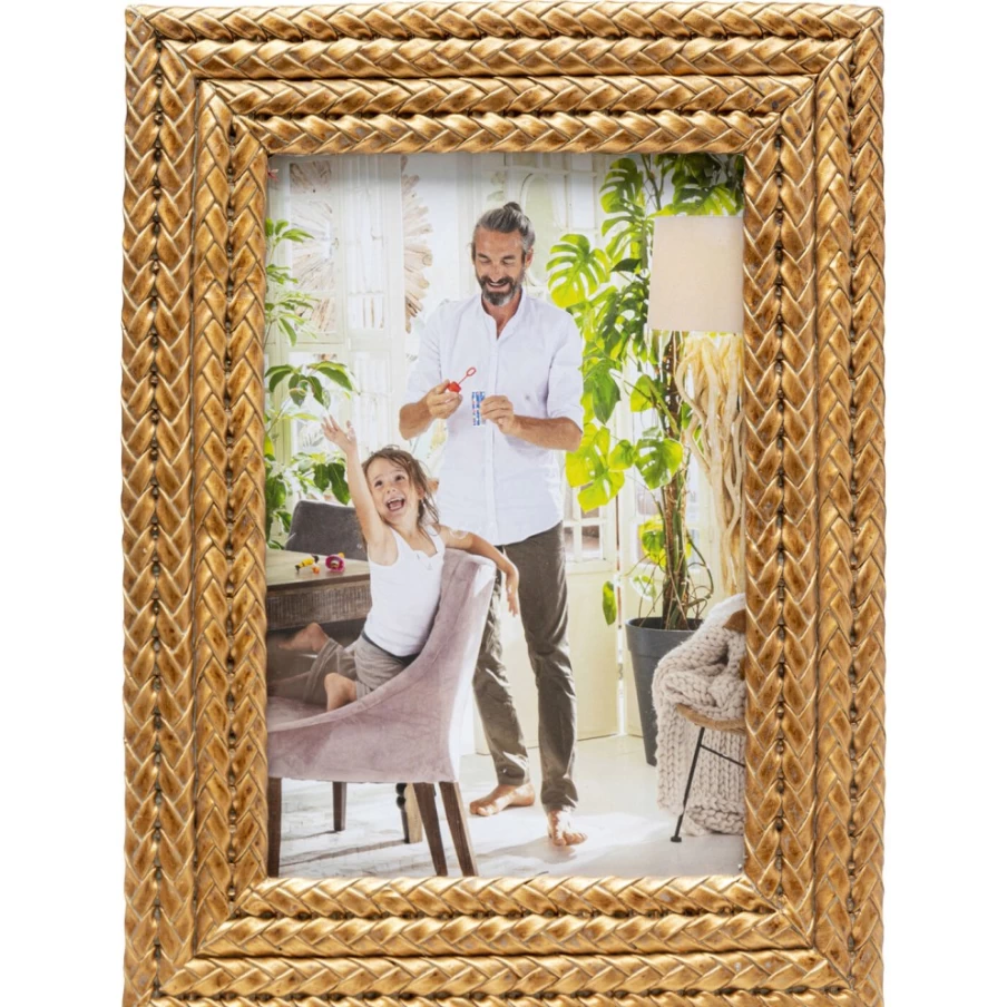 KARE Design Braided Picture Frame 13x18 cm - Handwoven Decorative Photo Frame for Wall or Table Display