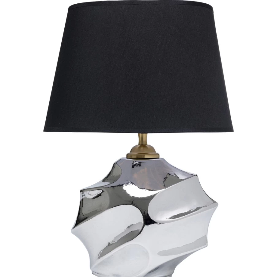 KARE Design Alba Modern Silver Table Lamp 42cm for Living Room & Bedroom Lighting