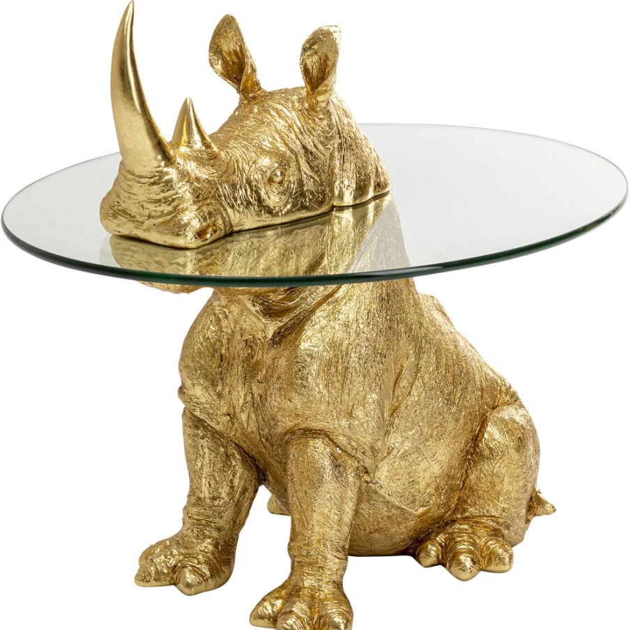KARE Design Modern Rhino Side Table - 65x49cm Unique Animal Shape Accent Table for Living Room