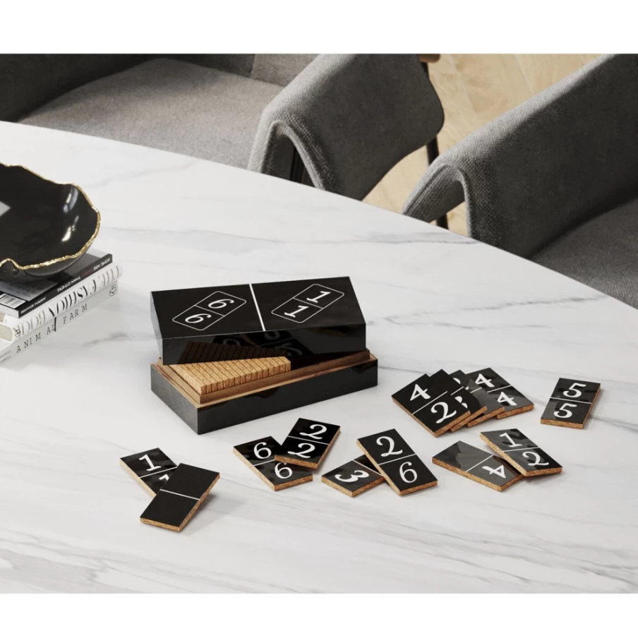 KARE Design Domino Black Decorative Object - 24x7 cm Modern Home Decor
