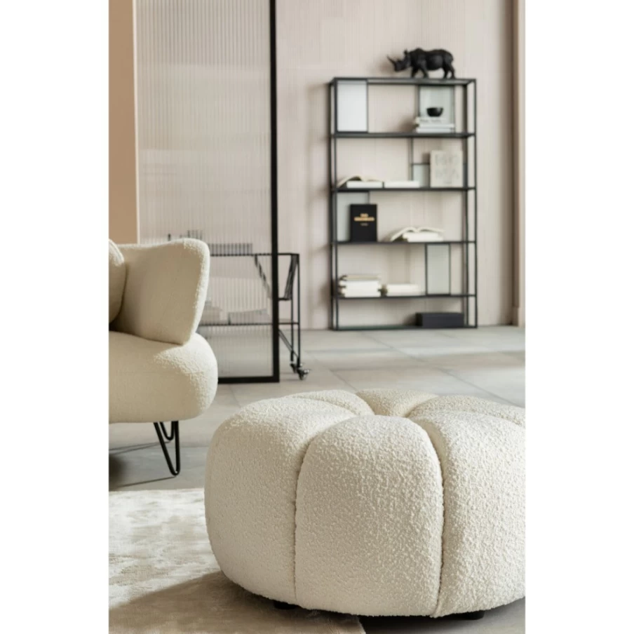 KARE Design Peppo White Lounge Stool - 76cm Modern Bar Stool for Home Decor