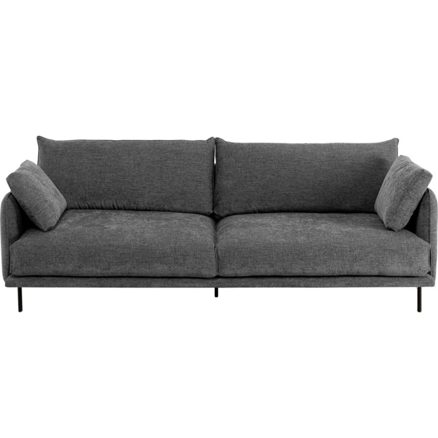 "KARE Design Edna 3-Seater Sofa in Grey – 245cm Wide Modern Lounge Furniture"