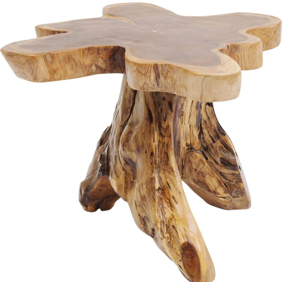 KARE Design Modern Side Table with Tree Motif - Natural Wood Big Accent Table
