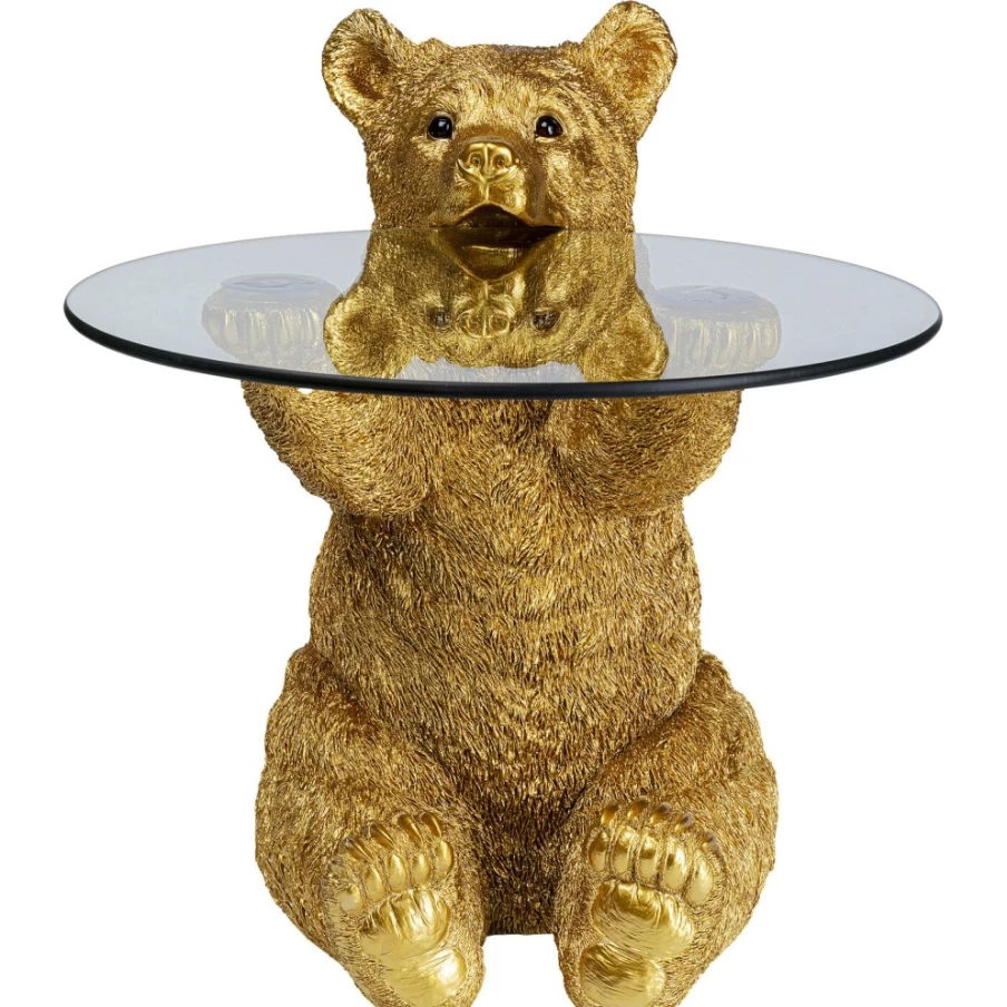 KARE Design Modern Gold Bear Side Table - Animal-Themed Accent Table, 40cm Unique Decor