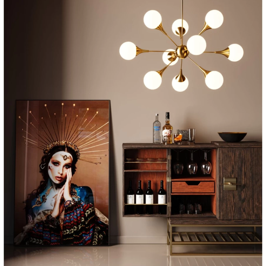KARE Design Modern Brass Pendant Lamp Bulb Fiction 12" O102Cm Lighting Fixture