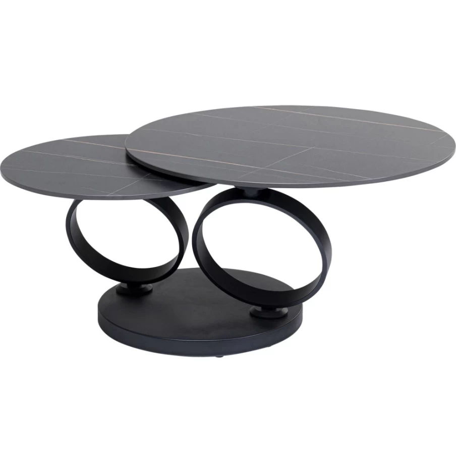 KARE Design Modern Beverly Black Coffee Table - 133 x 80 cm Stylish Living Room Furniture