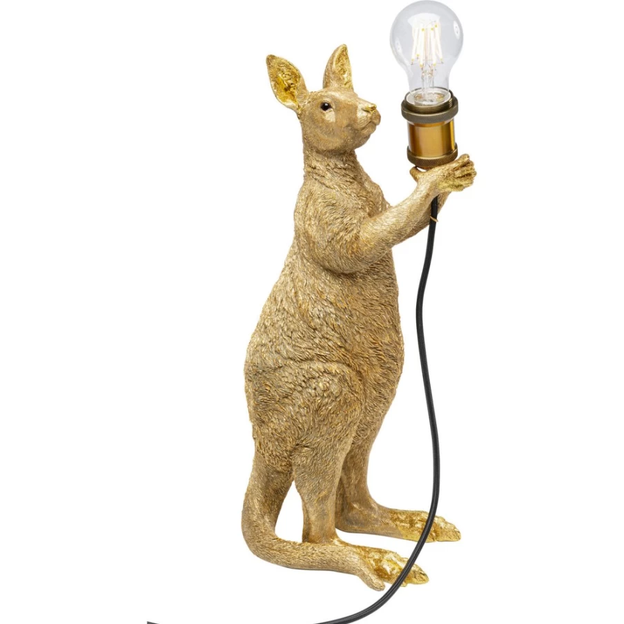 KARE Design Modern Gold Kangaroo Table Lamp - 46cm Height Animal-Themed Decorative Lighting