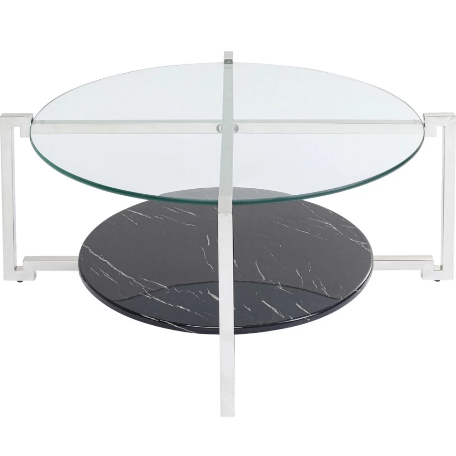 KARE Design Vivian Modern Coffee Table - 105cm Oval Glass Top Living Room Center Table