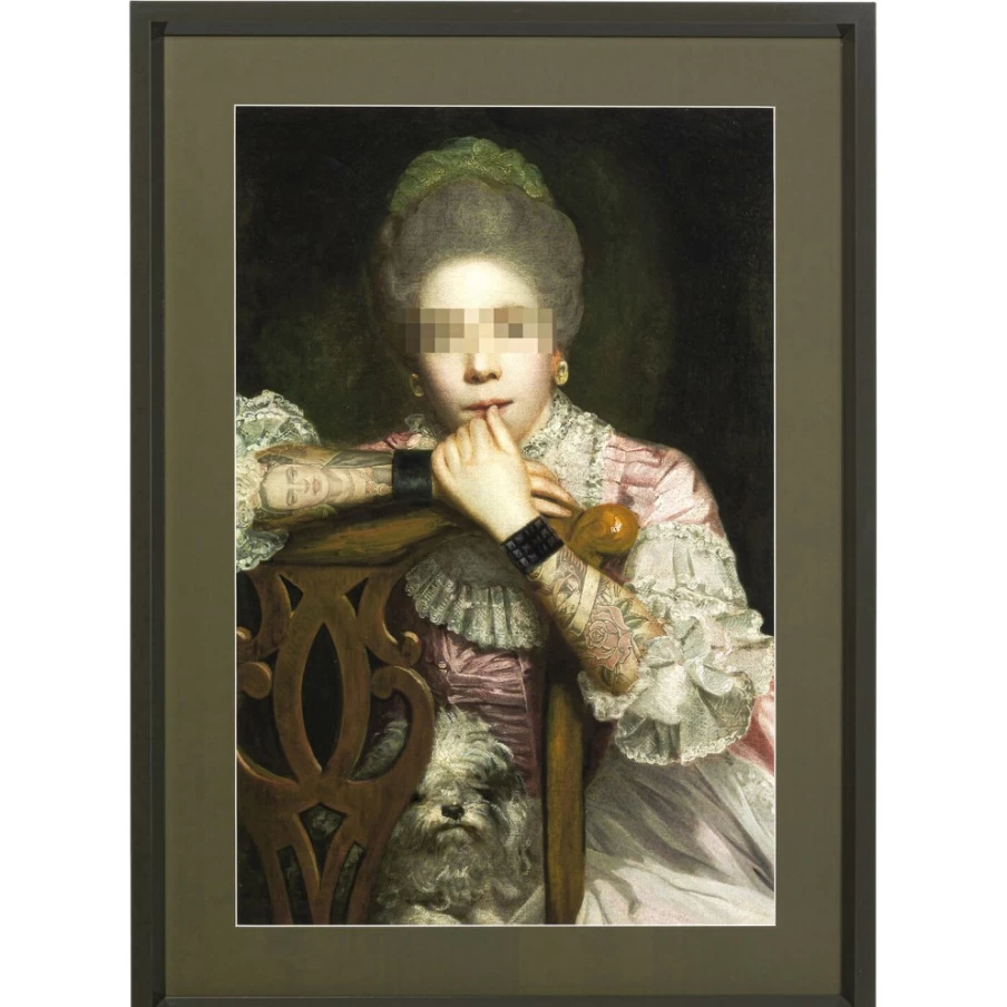"KARE Design Modern Picture Frame - Incognito Sitting Countess Style - 82x112cm Wall Art Display"