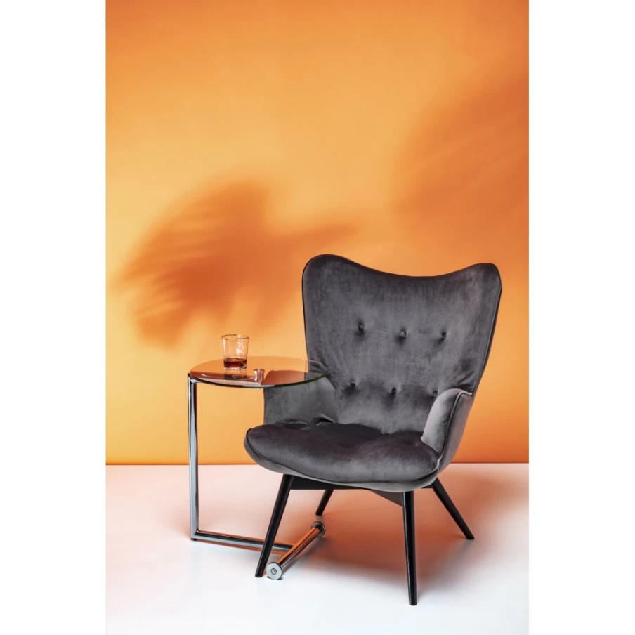 "KARE Design Vicky Velvet Armchair in Grey and Black – Luxurious Comfort"