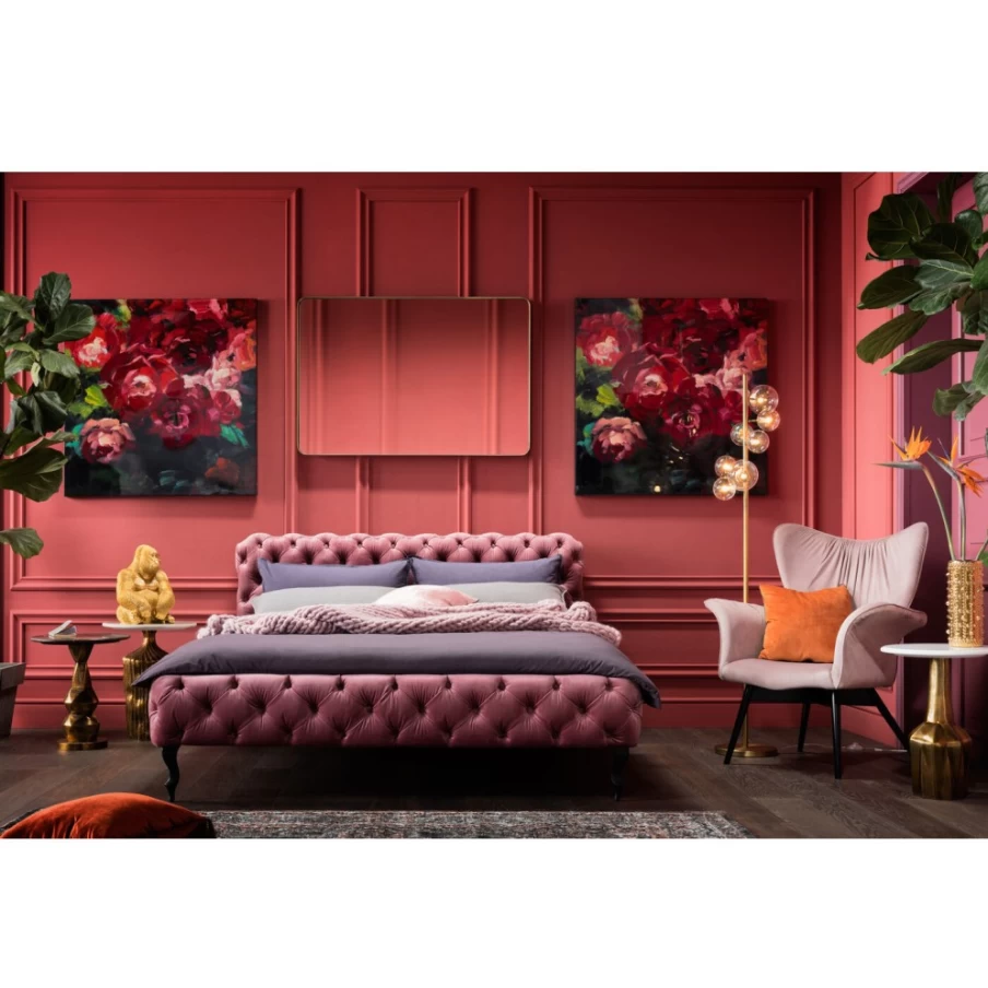 KARE Design Velvet Mauve Bedspread 180x200 cm - Luxurious Bed Desire Collection