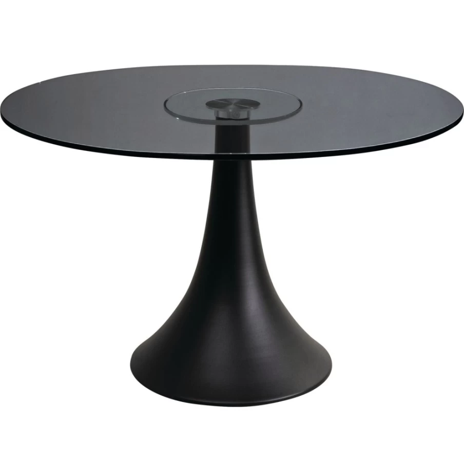 KARE Design Grande Possibilita Smoke Glass Dining Table 110cm Modern Round Kitchen Table