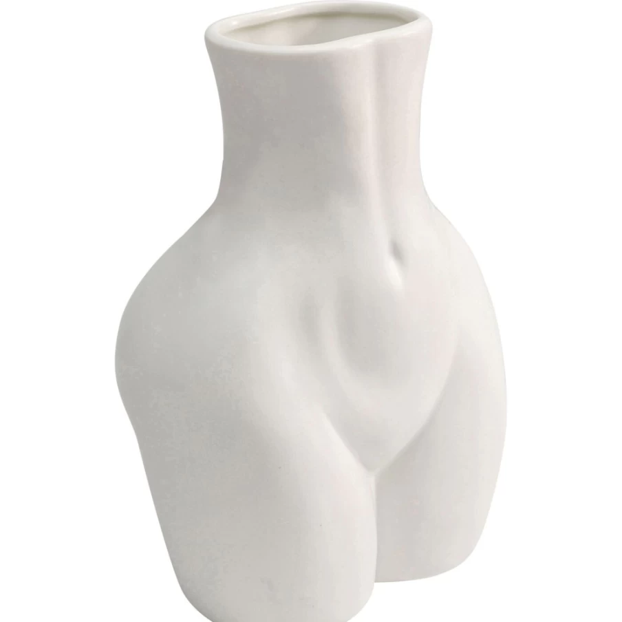 KARE Design Donna White Ceramic Vase - 22cm Modern Home Decor