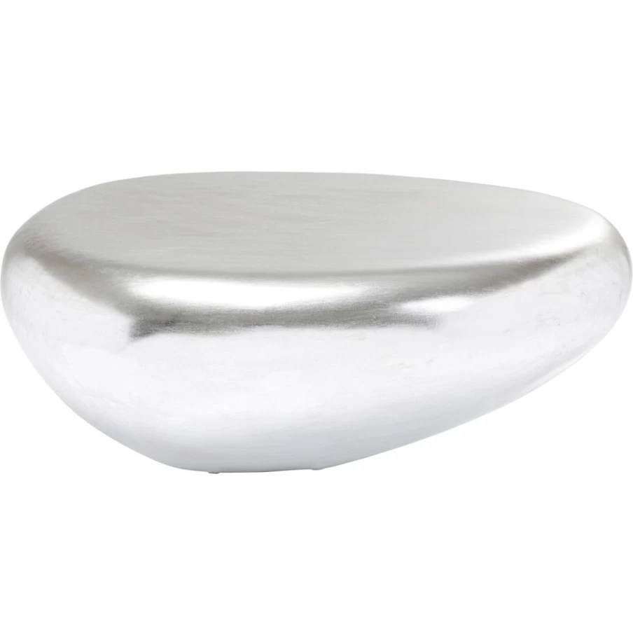 KARE Design Modern Pebble Silver Coffee Table - 122cm x 96cm Contemporary Living Room Furniture