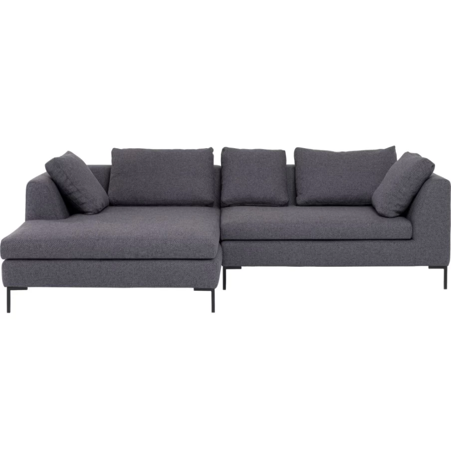 KARE Design Gianni Dolce Left-Facing Dark Grey Corner Sofa – Modern L-Shaped Sectional for Living Room