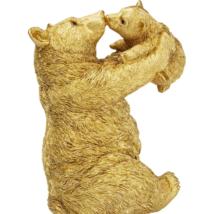 KARE Design Gold Lucky Mom Bear Decorative Figurine - 27cm Home Decor Statue