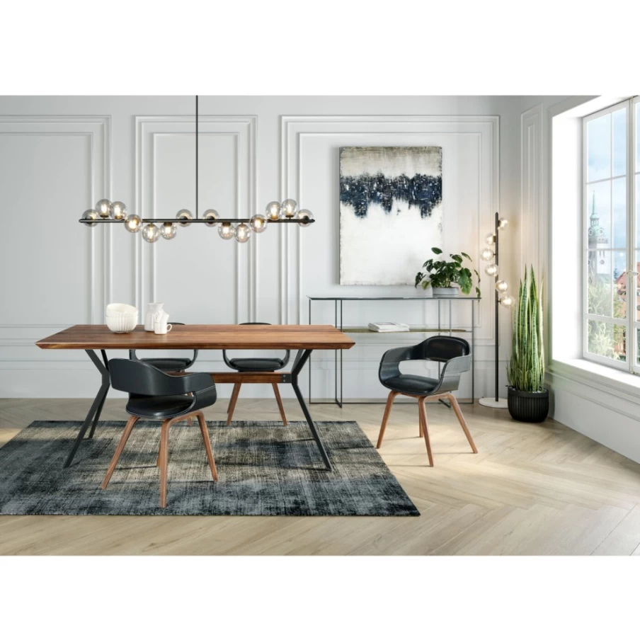 KARE Design Modern Walnut Dining Table Downtown 220 x 100 cm Solid Wood