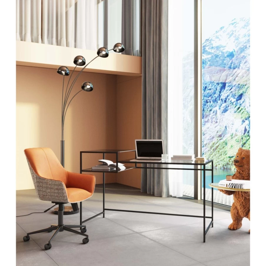 KARE Design Modern Black Desk Loft 134x60cm Home Office Writing Table Workspace Furniture