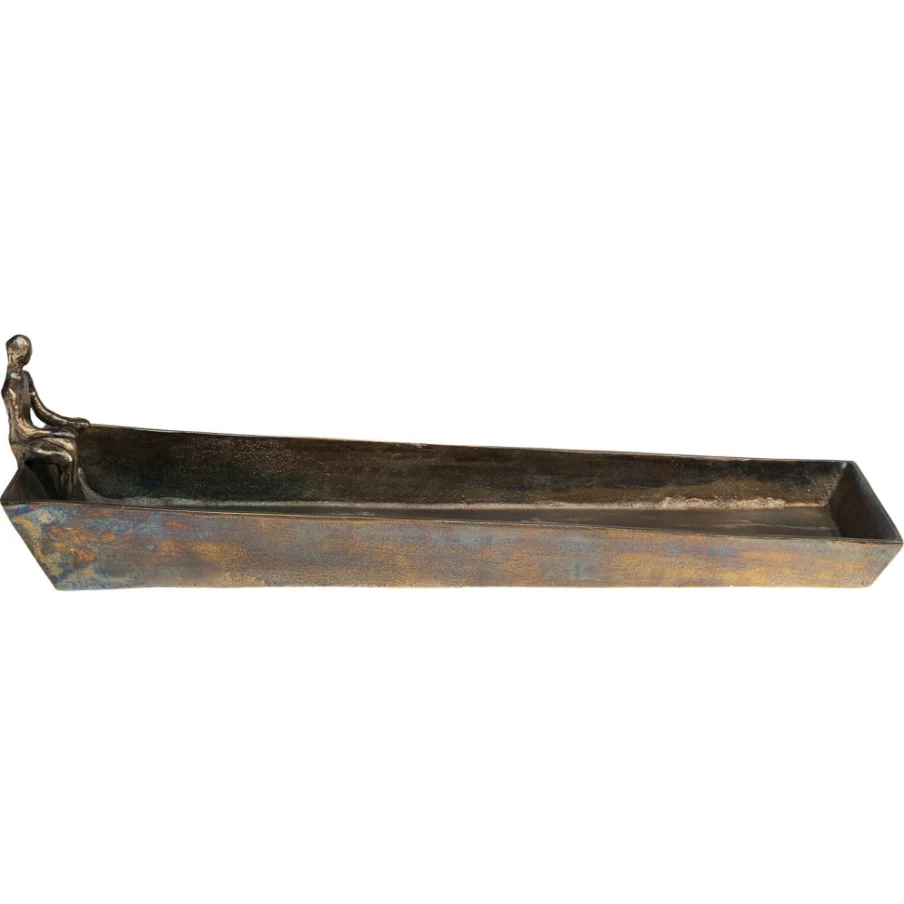 KARE Design Modern Sitting Man Sculpture Deco Bowl - 74X20Cm Home Decor Art Piece