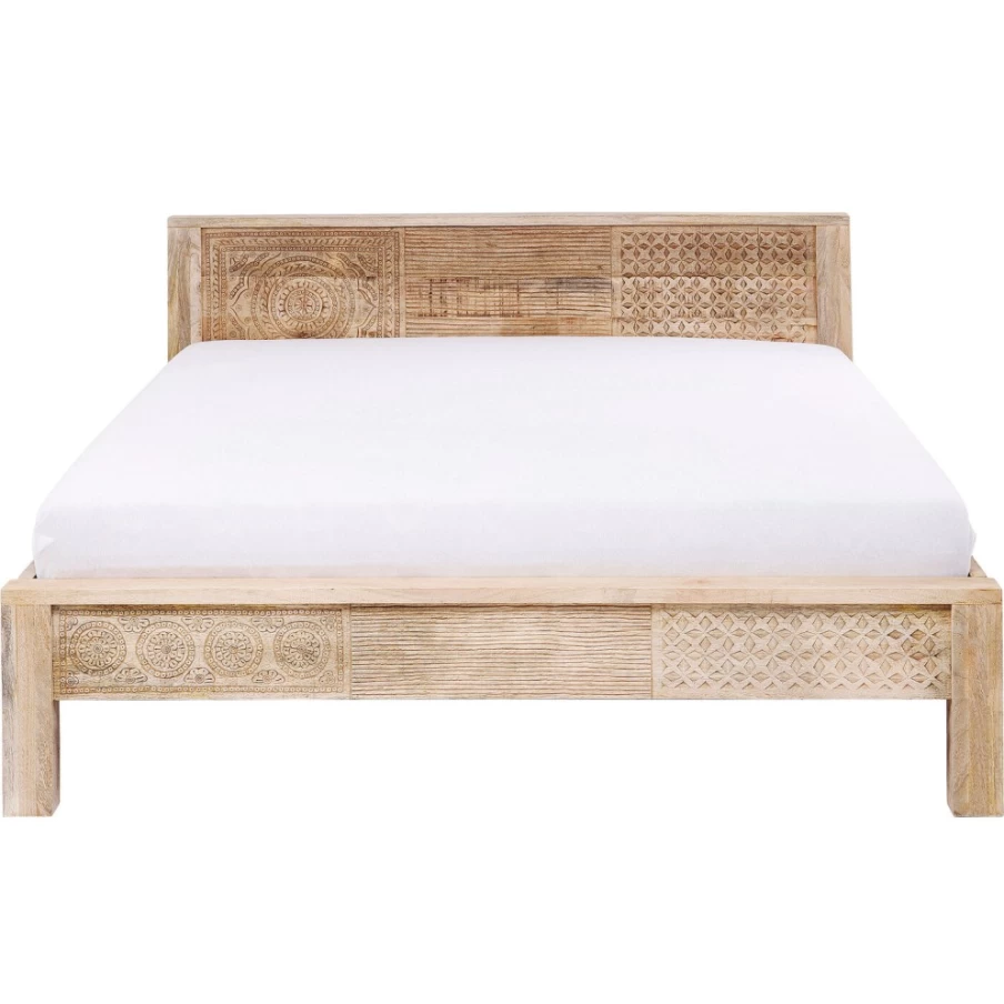 KARE Design Puro High Wooden Bed Frame 160x200 cm Modern Solid Wood Bedroom Furniture