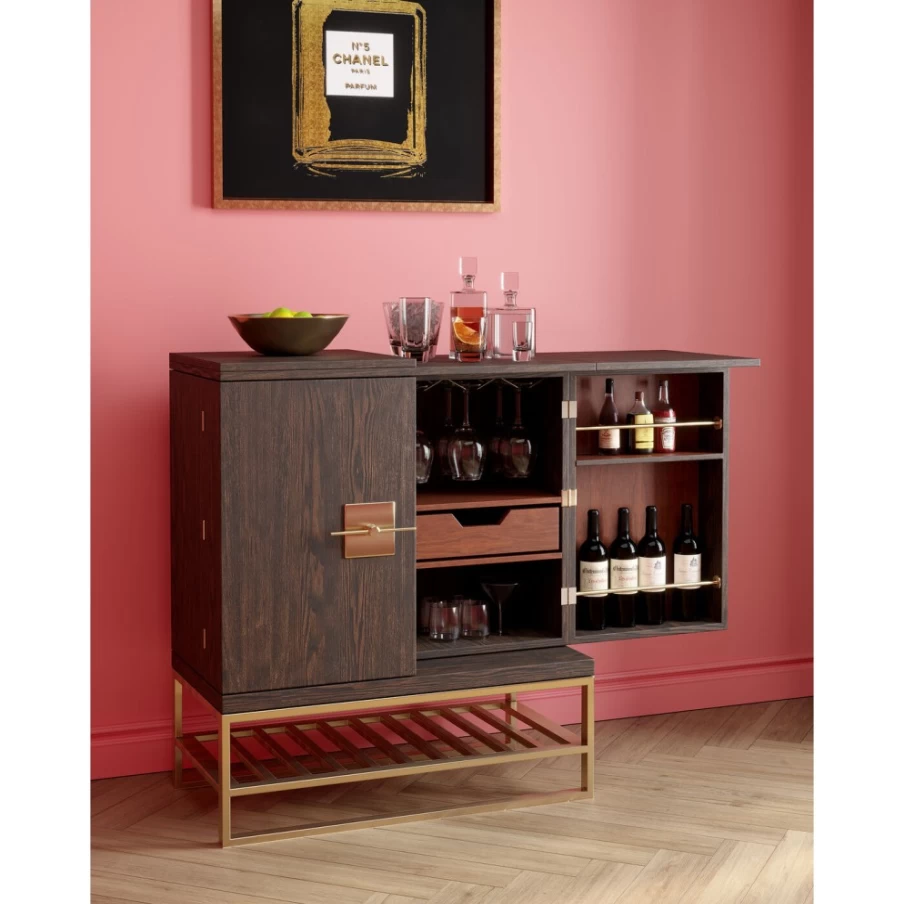 KARE Design Modern Bar Cabinet Osaka - 107X92Cm Stylish Home Bar Furniture for Living Room