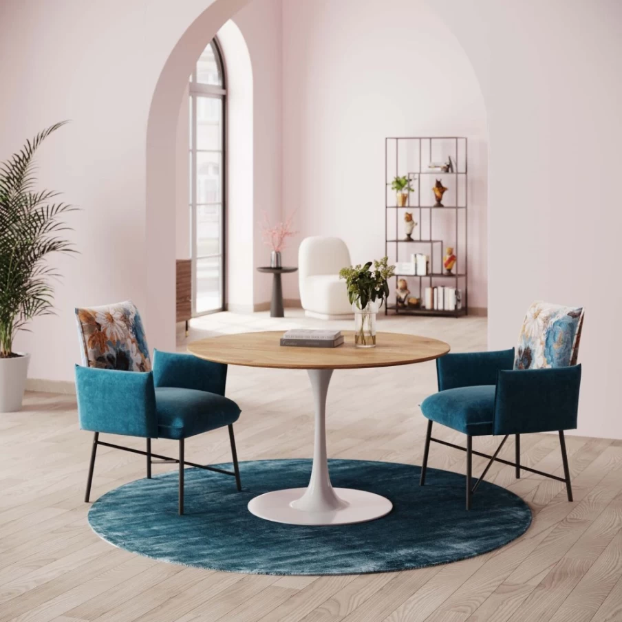 KARE Design Round Oak Table Top Invitation - 90cm Diameter Modern Dining Surface