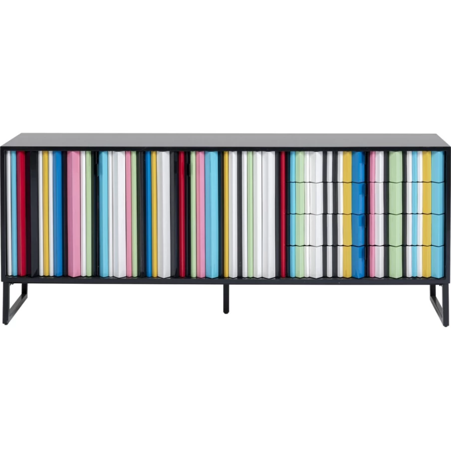 KARE Design Modern Sideboard with Concertina Doors 186x74cm Colored Storage Cabinet