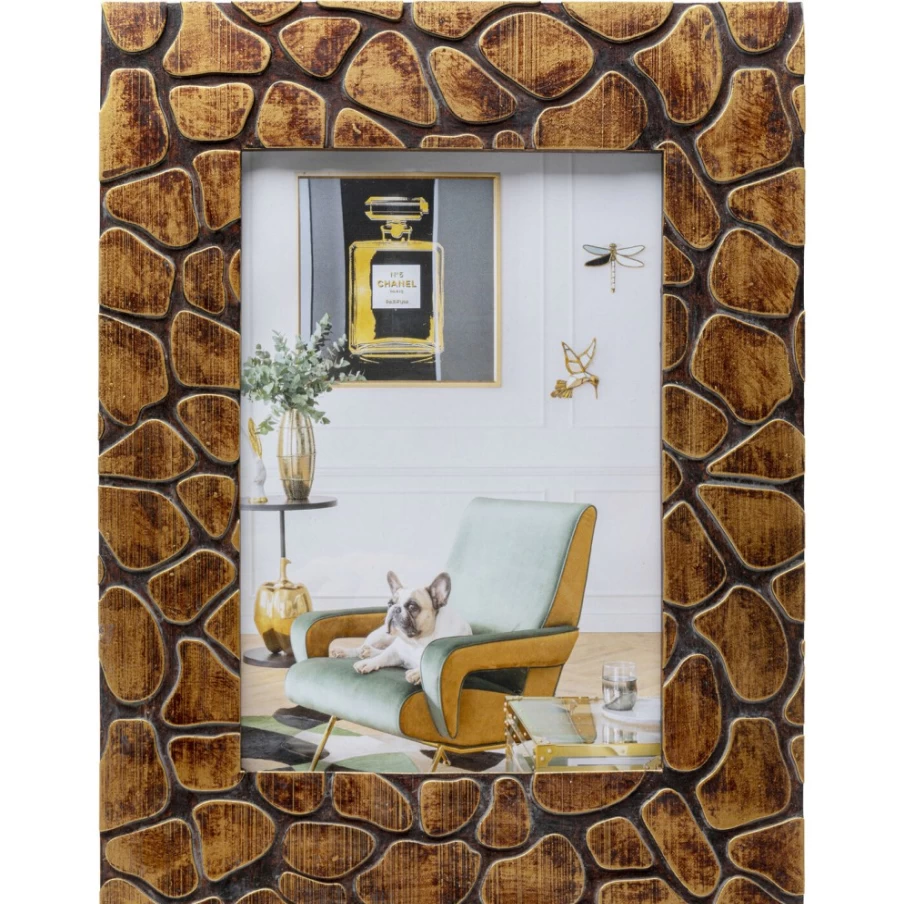 KARE Design Modern 13x18cm Picture Frame with Decorative Stones - Wall Display Photo Frame