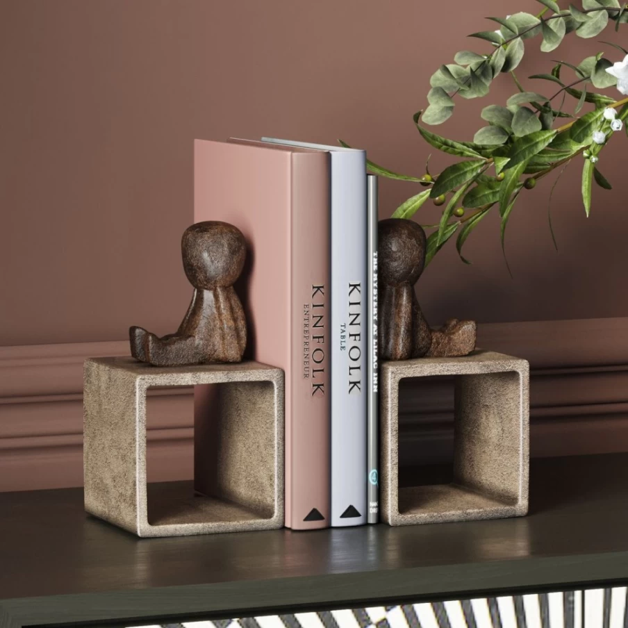 KARE Design Modern Bookends for Kids - Set of 2, Fun Little Males Bookend for Shelves and Desks