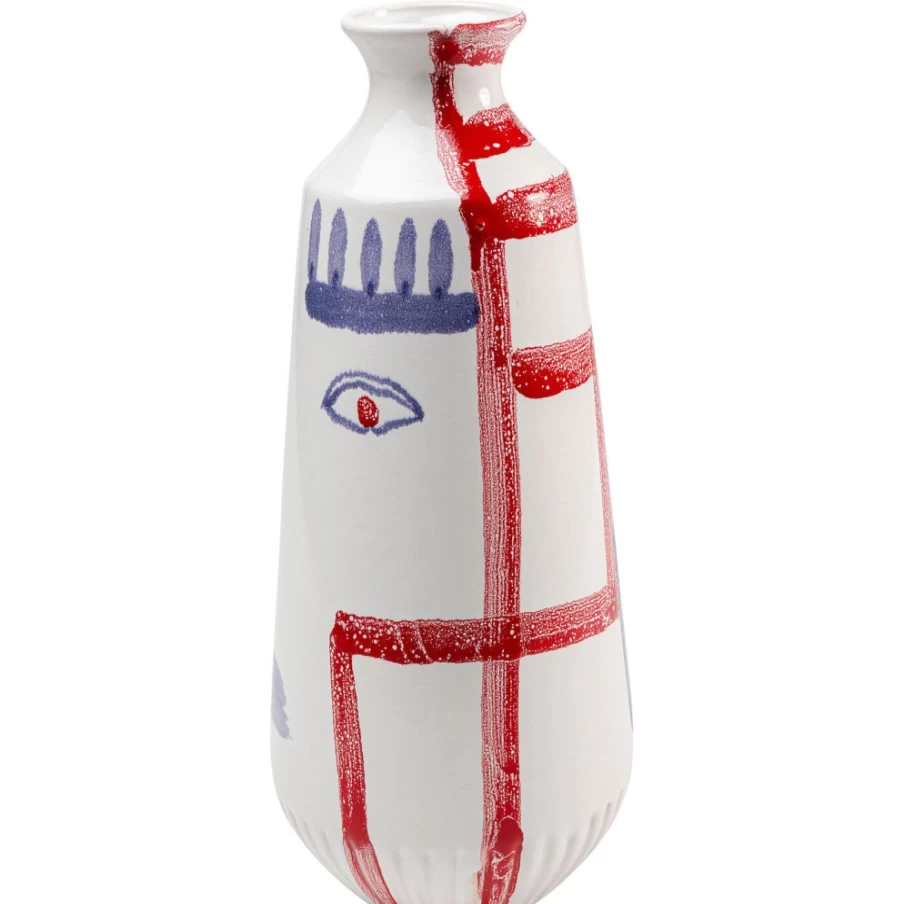 KARE Design Modern Art Face Colored Vase - 38cm Handcrafted Home Decor