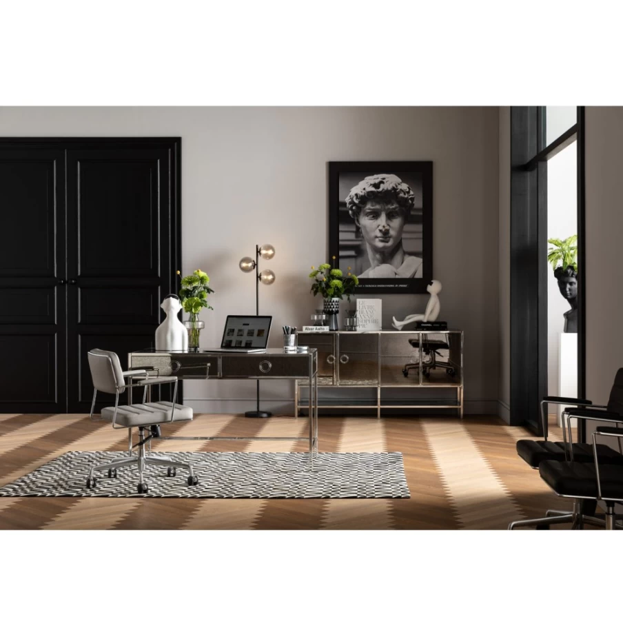 "KARE Design Dottore Grey Modern Office Chair – Ergonomic Executive Desk Chair"