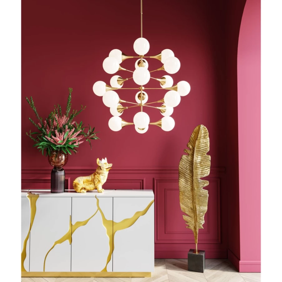 KARE Design Brass Pendant Lamp Bulb Fiction 20cm Modern Hanging Light Fixture