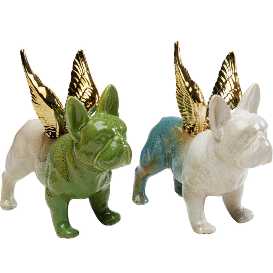 "KARE Design Angel Wings Dog Statue - Decorative Figurine for Home Decor"