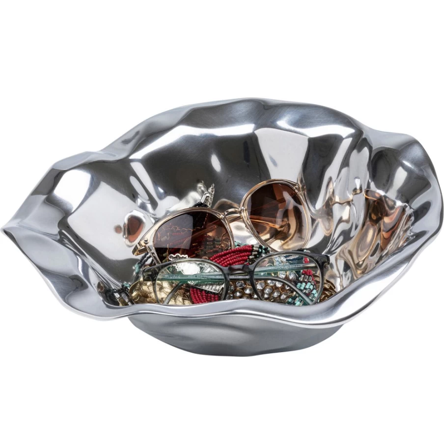 KARE Design Modern Jade Silver Decorative Bowl - 30cm Diameter Stylish Home Decor