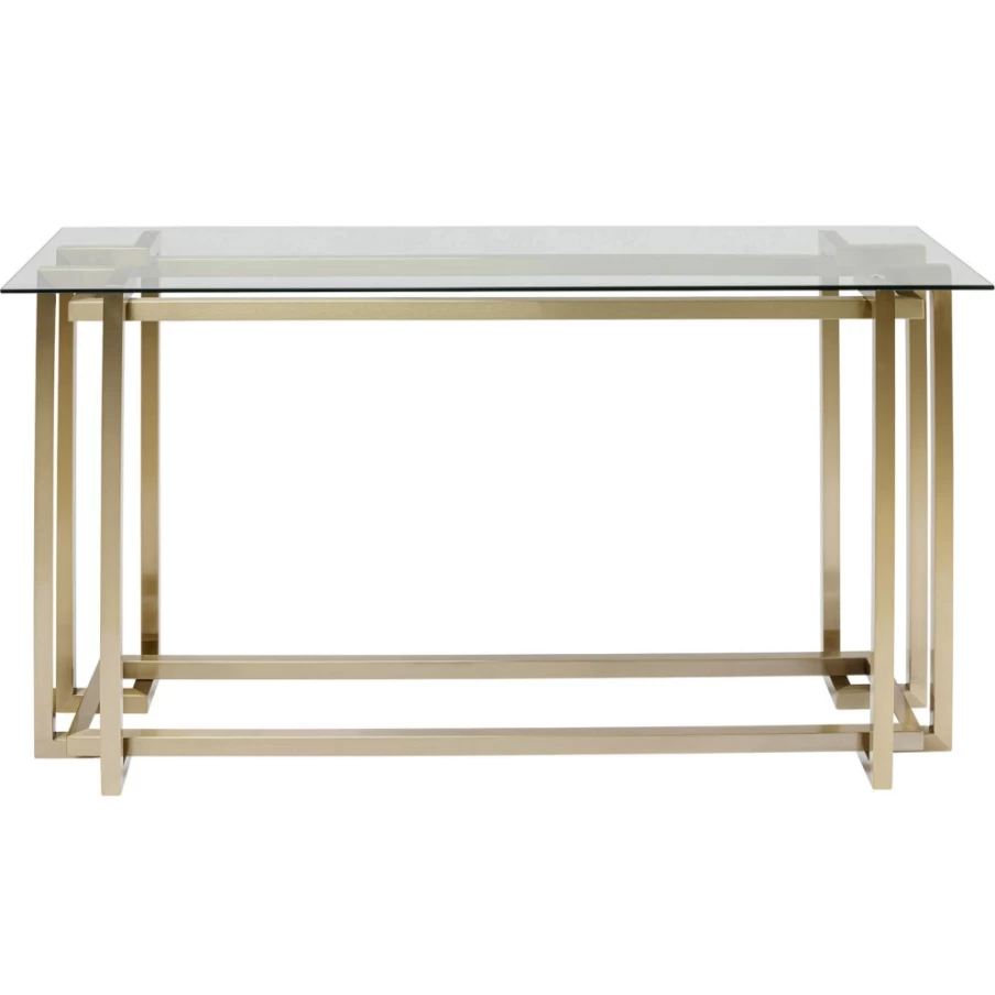 KARE Design Clara Gold Console Table - 145cm x 76cm Modern Entryway Hallway Sofa Table