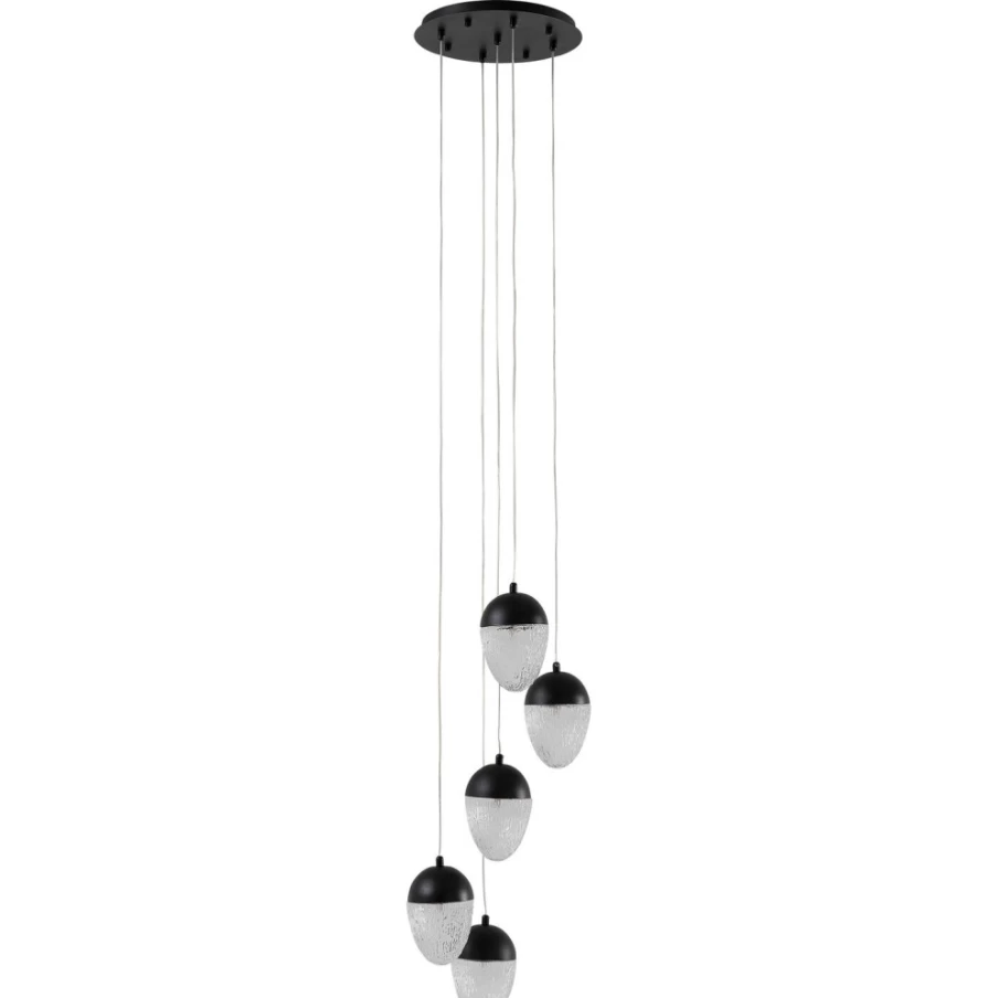 KARE Design Modern Black Matt Pendant Lamp Frozen 5 with 35cm Diameter