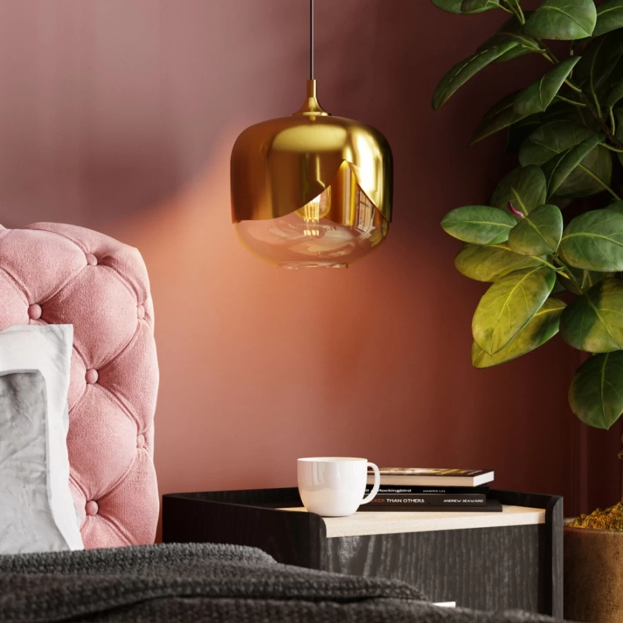 KARE Design Golden Goblet Hanging Lamp - 25cm Modern Elegant Chandelier for Stylish Home Decor