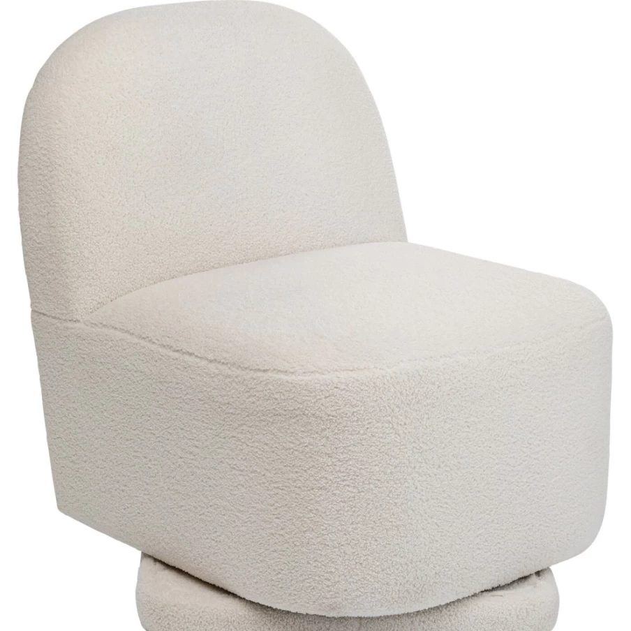 "KARE Design Ted Cream Swivel Armchair - Modern Rotating Lounge Chair"
