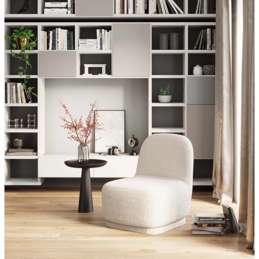 "KARE Design Ted Cream Swivel Armchair - Modern Rotating Lounge Chair"
