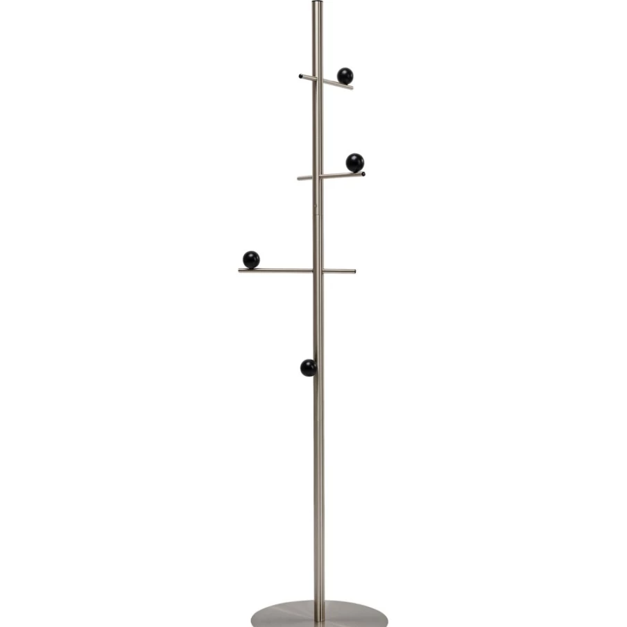 KARE Design Modern Chrome Coat Stand - 174Cm Height, Sleek Balance Floor Hanger for Stylish Entryway Organization