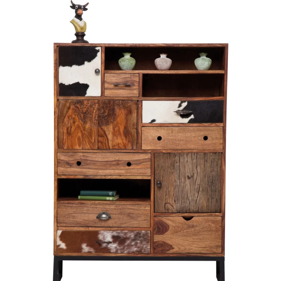 KARE Design Modern High Dresser with 3 Doors and 8 Drawers - Stylish Rodeo Chest for Bedroom Storage